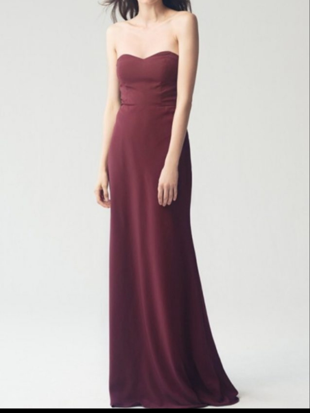 Jenny Yoo - Strapless Burgundy Evening Gown